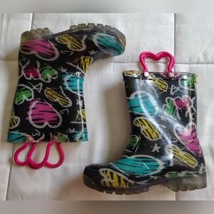 Colorful Heart Pattern Rain Boots